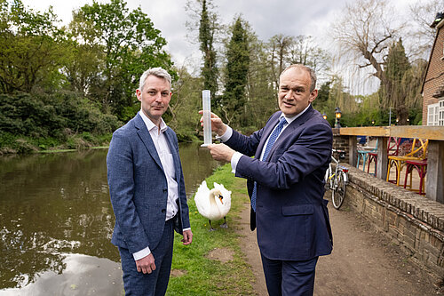 Will Forster and Ed Davey by River Wey 