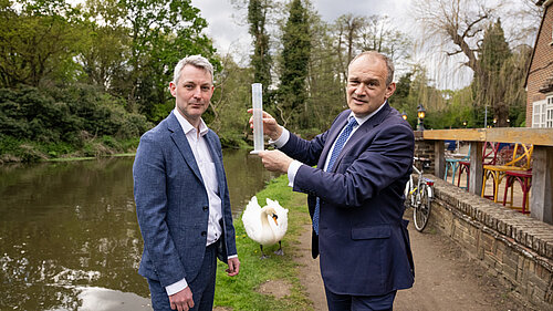 Will Forster and Ed Davey by River Wey 