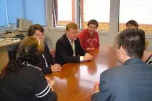 Charles Kennedy answers questions from Woking College's School Council