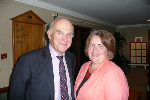 Vince Cable with Ann-Marie Barker