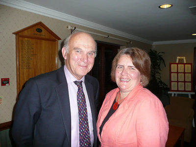 Vince Cable with Ann-Marie Barker