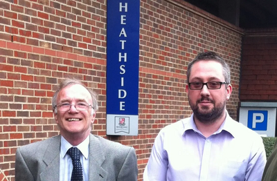 Accompanying photo shows Cllr Ian Johson (left of photo) and Cllr Liam Lyons (right of photo) at the car park.