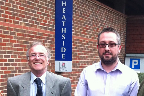 Accompanying photo shows Cllr Ian Johson (left of photo) and Cllr Liam Lyons (right of photo) at the car park.