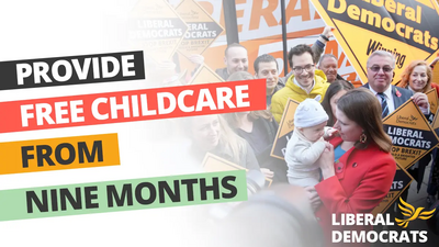 Free Childcare for 9 months. Part Four of our ‘Plan for the Future’