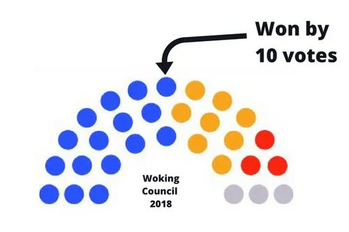 Woking Borough Vote share 2018