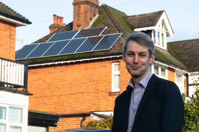 Will Forster with solar panels