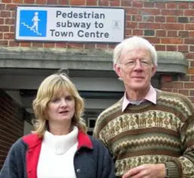 Sue Smith and Norman Johns at Woking Station Subway