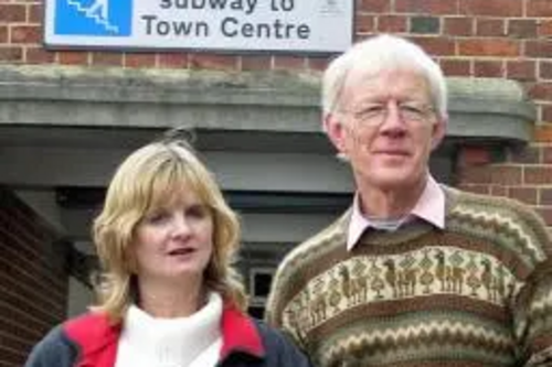 Sue Smith and Norman Johns at Woking Station Subway