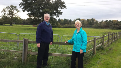 Cllr Anne Roberts and Byfleet campaigner Andy Grimshaw