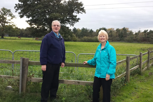 Cllr Anne Roberts and Byfleet campaigner Andy Grimshaw