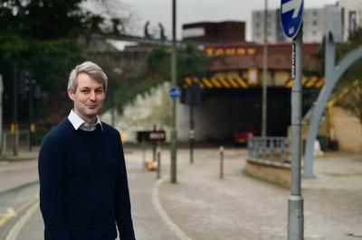 Will Forster near Victoria Arch and the Aggregate Yard entrance