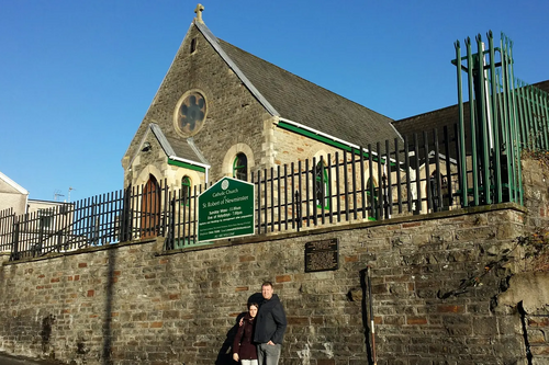 Chris and Josie Took outside St Roberts Catholic Church