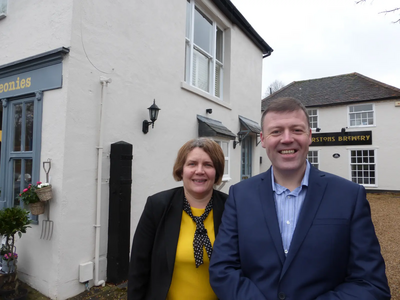 Chris Took and Ann-Marie Barker at Horsell Brewery